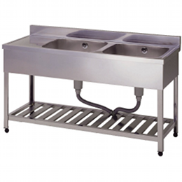 アズマ 二槽水切シンク HPM2-1500｜業務用厨房機器通販の厨房センター